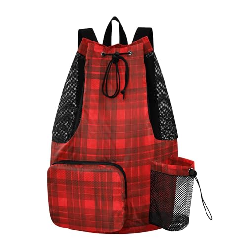 GuoChe Mochila xadrez listrada com cordão e bolsos internos (prop2) (prop3) mochila de cordão (prop7) 50,8 x 50,8 cm