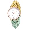 JewelryWe Womens Stretch Band Watches Analog Quartz Elastic Watch Colorful Weave Rope Expansion Band Wristwatch for Summer Daily and Office