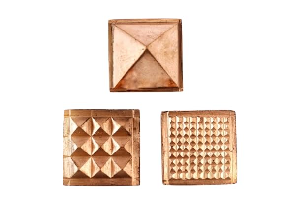 Copper Vastu Pyramid Set for North West Suitable for Home Office Size - 1 inch