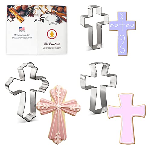 Foose Religious Cross Cookie Cutter 3 Pc Set Fancy Cross, Confirmation Cross, And Traditional Cross, Usa #TOP2