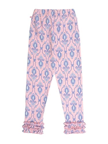 Image of RuffleButts Toddler Girl Merry & Bright Ruffle Leggings - Ankle Leggings | 75% Cotton 23% Spandex 2% Elastane, Breathable Lightweight, Elastic Waistband, Signature Rear Detail To 4T, Machine Washable