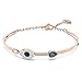 SWAROVSKI Women's Symbolic Evil Eye Bangle Bracelet, Blue Crystal, Mixed Metal Finish, Medium