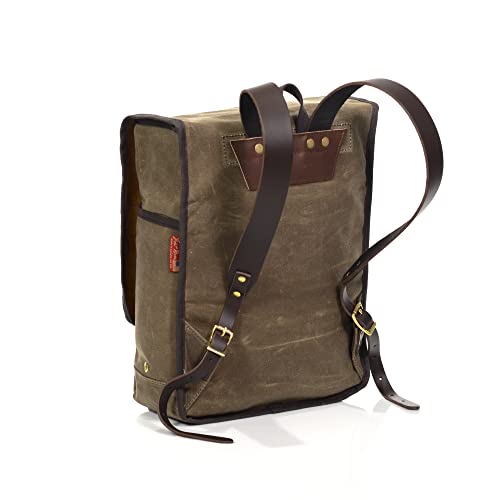 Frost River Mesabi Range Daypack - Waxed Canvas and Leather Laptop Bag with Padded Sleeve, Durable Day Hiking Backpack, 16.7 Liter, Premium, Field Tan4