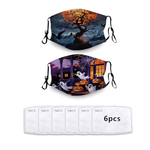 布マスク ハロウィン ハロウィーン 洗えるマスク 2枚セット 立体 スポーツ 息がしやすい 繰り返し使える 男女兼用 カボチャ お化け 魔女 S