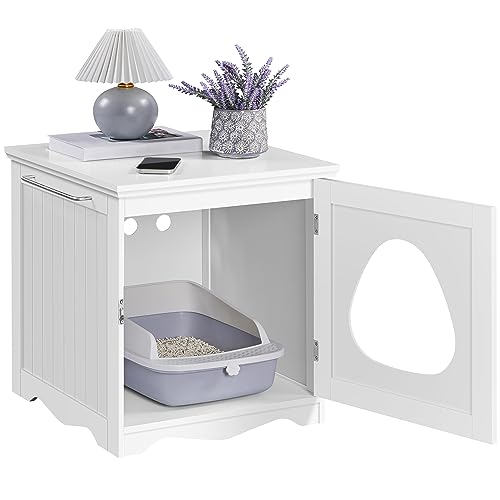 Yaheetech Cat Litter Box Enclosure, Hidden Litter Box Furniture Indoor Pet Crate Cat House Night Stand Cat Washroom W/Vent Holes & Towel Bar, Pet Cabinet Side Table For Small Cats #TOP7