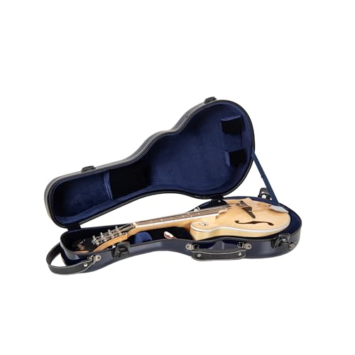 Crossrock Air Carbon Mandolin Case – Contoured for F-Style (Fits Gibson F5) | Sapphire Carbon Blue Finish, TSA Lock, Backpack Straps, Accessory Compartment – Elite Pro Travel Series