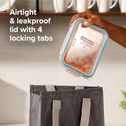 Snapware Total Solutions (12 Pack, 1, 2 & 4 Cup) Glass Food Storage Containers Set, Airtight & Leakproof Locking BPA-Free Lids, Freezer Dishwasher Microwave Safe - Thumbnail 3
