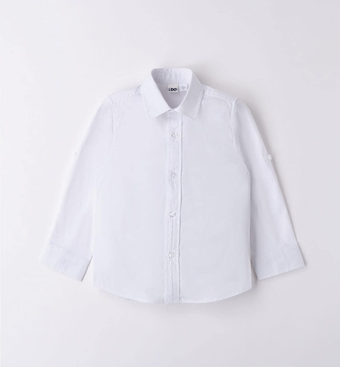 IDO Conjunto de bautizo ceremonia para recién nacido 12 meses - 74 cm con chaleco camisa y pantalón blanco a rayas azules, Color blanco., 12 meses