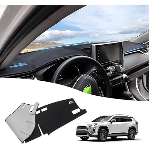 Powerty Dashboard Cover for Toyota RAV4 2025 2024 2023 2022 2021 2020 2019 Dash Cover Carpet Sunshield Protector Velvet Without HUD(Head-up Display) Cover
