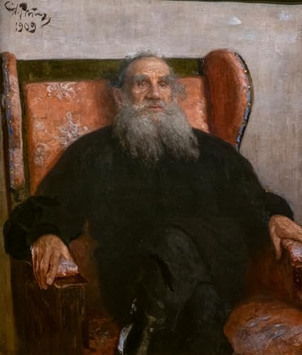 Peinture sur Toile Léon Tolstoï au Fauteuil Rose par Ilya Repin - Format 60x90cm