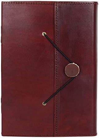Handmade Leather Journal/Writing Notebook/Bound Daily Notepad For Men & Women Unlined Paper Medium 8.5 x 5.5 Inches, Writing Pad Anniversary Gift for Him & Her