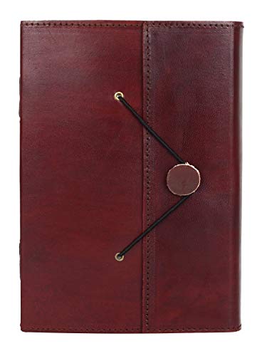 RUSTIC TOWN Leather Journal Writing Notebook Bound Daily Notepad For Men & Women Unlined Paper Medium 8.5 x 5.5 Inches, Writing Pad