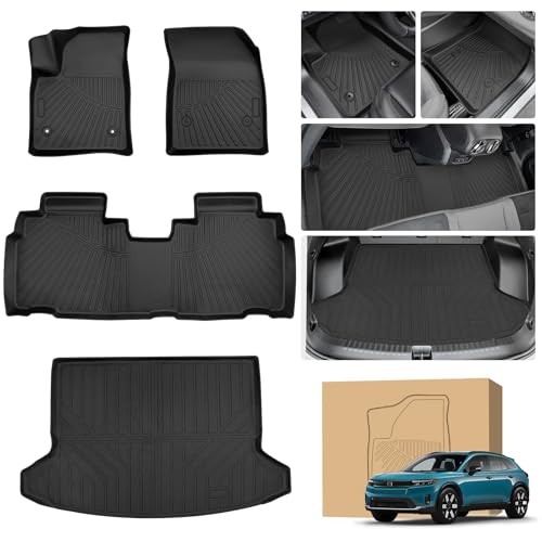 Peleus Floor Mats & Cargo Liners for 2024 2025 2026 Honda Prologue&Chevrolet Chevy Blazer EV TPE All Weather Protection 1st & 2nd Row Car Floor Liners with Trunk Mat Accessories for Honda Prologue