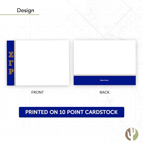 Image of Desert Cactus Sigma Gamma Rho Notecards SGRhos Poodles Divine 9 Stationery Cardstock 10 Pack Includes Envelopes Memo Party Thank You (Notecard Design E)