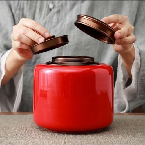 Organizery do herbaty i przechowywanie ceramiczne luzem metalowa podwójna warstwa blaszana pokrywa uszczelniona puszka pojemniki na herbatę kuchenne pojemniki na herbatę (D, L)