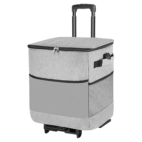 Refrigeradores con ruedas y asa | Bolsa refrigeradora isotérmica con ruedas – Carrito aislante reutilizable con ruedas – Diseño impermeable para comidas carretera picnic viaje playa exterior