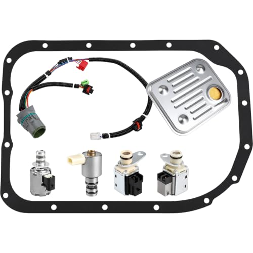 GSNIZ 4L80E Internal Wire Harness MT-1 Transmission Solenoid Kit EPC Shift A&B TCC 7Pcs Solenoid Set w/Filter Compatible with GM 2004-ON, Replace# 4L85E, 24210864, 24248892