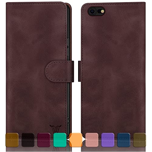 DJBull for iPhone 6 Plus/6S Plus Wallet case with Credit Card Holder, [RFID Blocking] PU Leather Phone case Shockproof Cover Women Men for Apple 6S Plus case Wine Red