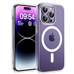 TOCOL für iPhone 14 Pro Hülle für Magsafe, Vollständiger Kameraschutz Nie Vergilbung Stoßfest Kratzfest Magnetisch Handyhülle für iPhone 14 Pro Case, Transparent