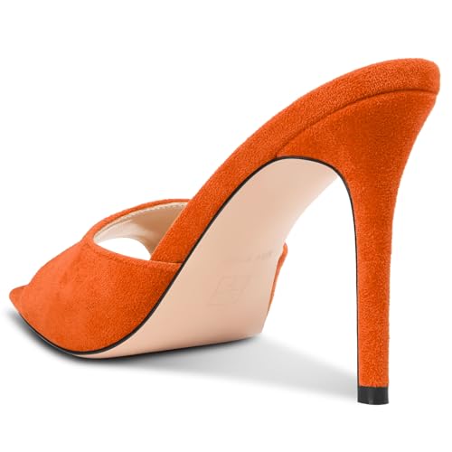 Image of TNYNFBEB Womens Stiletto High Heel Pointed Open Toe Sandals Mules Shoes Slingback Slip-on Prom Party Dress Summer 3.9 Inches Heels