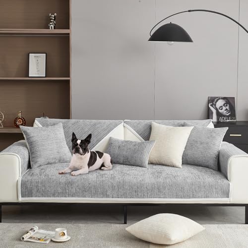 OTOB Capa de sofá para cães lavável em todas as estações, capa antiderrapante de chenille, capas de