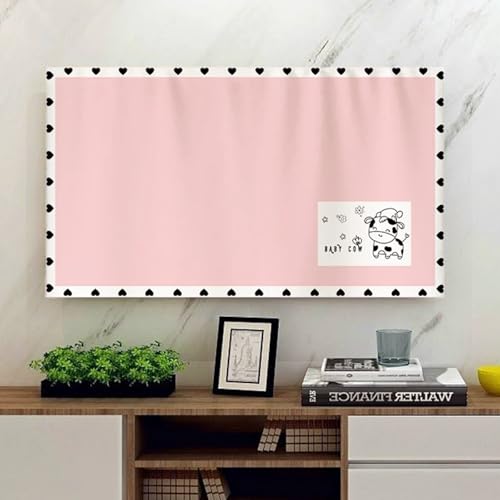 Fansu Funda para TV de Interior, Cubierta Antipolvo Elástico Colgante, Funda para Televisor Universal Lavable, 24 a 75 Pulgadas Cubierta Antipolvo para TV (Vaca Rosa,65'')