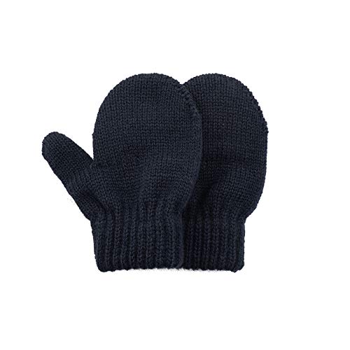 American Trends Kids Toddler Mittens Soft Knitted Gloves Winter Warm Stretch Mitten For Baby Boys And Girls Navy cover