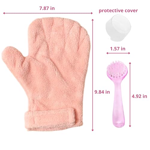 Hamster Calming Bite Proof Gloves and Grooming Brush Set, Hamster Bite Resistant Gloves Massage Brushes, Anti-Bite Glove Grooming Supplies For Small Animals Rabbit Rat Sugar Glider (Pink) - Image 2