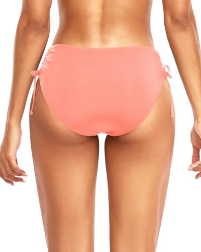 Image of Daci Women Mid Waist Bikini Bottoms - Full Coverage Swim Bathing Suit Bottom Side Tied Swimsuit Bottoms