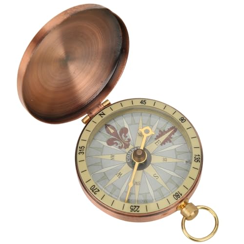 Brújula estilo retro bolsillo metal cobre miniatura 6