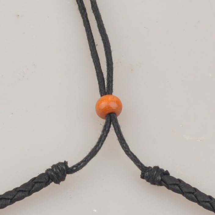 Ancient Tribe Boho Tribal Choker Necklace with Braided Leather Cord, Ceramic-Style Beads & Adjustable Closure, 15 Inches - Image 3