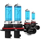 DMEPUGI Halogen Headlight Bulbs Fit for Ford Ranger 2001-2011 Lights bulb,9007 High Low Beams + 9145 Fog Lights,6000K White Bright,300% Brightness,Plug N Play,Pack of 4