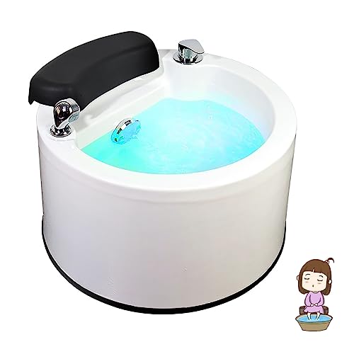 AMEERR Round Footbath Feet Soaking Tub Foot Bath Spa with Heat and Massage Acupoint Great for Getting The Dead/Old Skin Off Your Feet Health Manicure Basin Pedicure Spa Bathtub (Size : Bath)