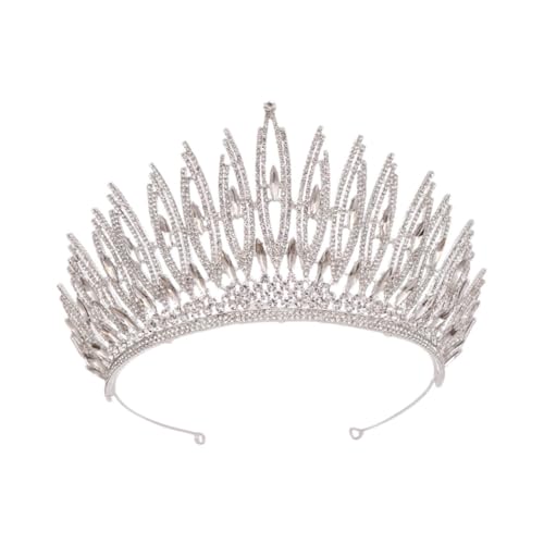 Parure élégante et raffinée de mariage, tiare baroque argenté pour femme