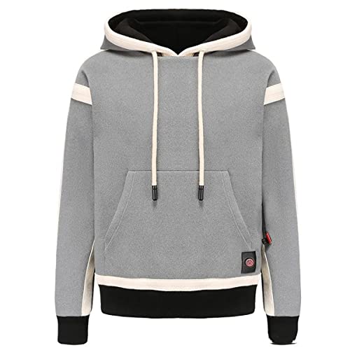 VIIPOO Winter Outdoor Sportkleidung Kaltproof verdickter Warmer Pullover 9 Zone Heizung intelligent DREI Kontroll USB -Heizpullover,Gray-XL Cover