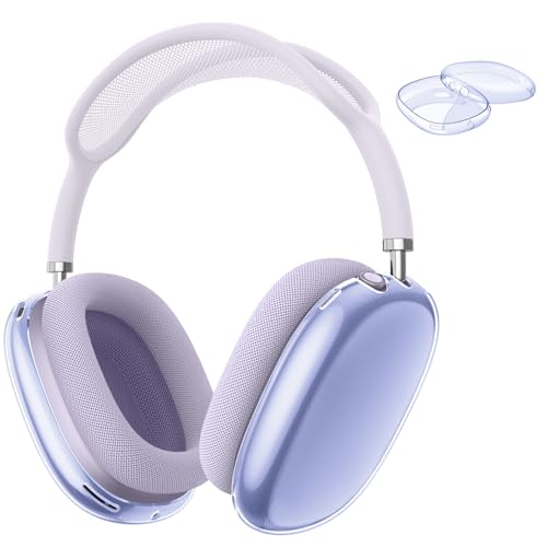 Image of Fintie Clear Case for AirPods Max 2 (2026) and AirPods Max 1 (2024 /2020) | Soft TPU Protective Cover, Anti-Scratch, Transparent Accessories Skin Protector, Travel Daily Use, Purple