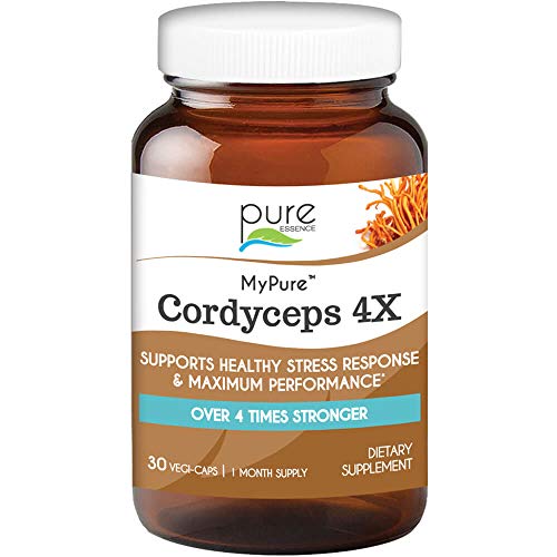 MyPure Cordyceps 4X Organic Mushroom Supplement by Pure Essence - 100% Real Mushroom Extract for Immune System Support, Combat Stress, Build Energy - 30 Caps MyPure Cordyceps 4X Organic Mushroom Supplement by Pure Essence - 100% Real Mushroom Extract for Immune System Support, Combat Stress, Build Energy - 30 Caps