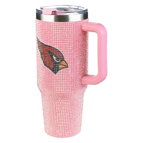 Image of The Memory Company Officially Licensed 40oz Pink Bling Game Day Tumbler, Arizona Cardinals
