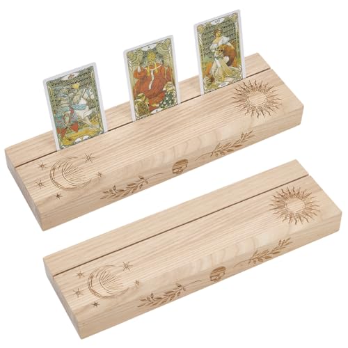 ORIGACH Soporte de madera para cartas de tarot, soporte para cartas de altar celestial, soporte de exhibición, herramientas ceremoniales de adivinación de brujas