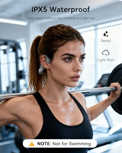 Image of SANOTO Bone Conduction Headphones Bluetooth Open Ear Headphones with Mic, Lightweight Bone Conduction Earbuds IPX5 Waterproof Sport Wireless Earphones for Running Cycling Workout | Lightweight Bone Conduction Earbuds IPX5 Waterproof Sport Wireless Earphones for Running Cycling Workout