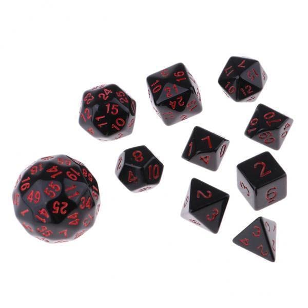 UJEAVETTE Toy 3x10 Pieces Acrylic Polyhedral Dice Set Table Game Party Game Accessory Red Contemporary Manufacture-image-3
