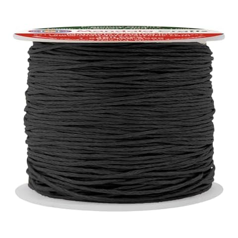 Mandala Crafts 1mm 109 Yards Black Cotton Waxed Cord for Jewelry Making Bracelet Cord Waxed String - Beading String Thread Jewelry Cords for Necklaces String Cover