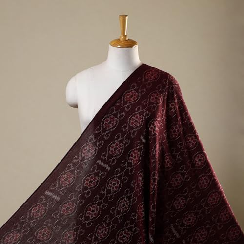 Image of Premium Sambalpuri Ikat Weave Pure Handloom Cotton Shirt Fabric Authentic Odisha Traditional Tie-Dye Craft, Soft & Breathable Natural Cotton Material for Custom Tailoring, Casual & Formal Wear