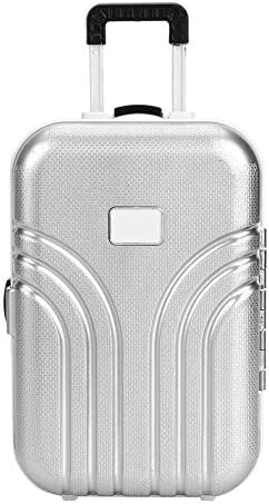 Asixxsix Maleta para muñecas, mini muñecas de viaje, maleta de bebé, mini caja de equipaje con ruedas para muñeca, niños, plateado