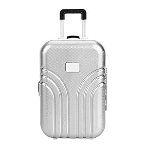 Semme Poppen Reiskoffer, Mini Size Trolley Case met Open en Dichte Carry On Bagage Simulatie Rolling Koffer Speelgoed (Zilver)