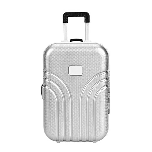 Fdit Juguete de Maleta para Niños Material Plástico Ligera Lindo con 2 Ruedas Mini Caja de Equipaje Color Rosa Plata 15.5x10.5x7CM (Plata)