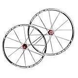 lsrryd ciclismo ruote coppia ruote 26 27,5 pollici for mountain bike, cerchio mtb a doppia parete 24h freno a disco rilascio rapido compatibile 7 8 9 10 11 (color : white, size : 27.5inch)