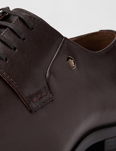 Image of Louis Philippe Men Premium Leather Breathable Lining Material Anti Slip with Heel TPR Sole Formal Derby Shoes