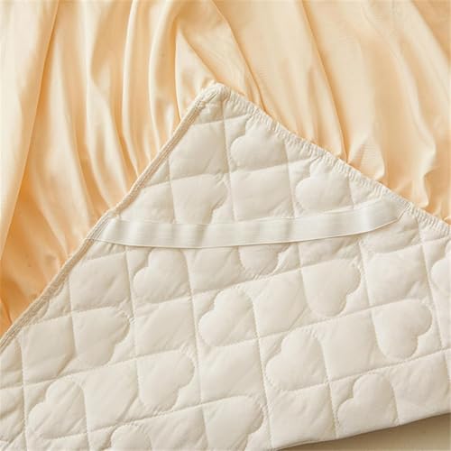 Drap-housse matelassé anti-plis à volants en microfibre 150x200 - 7