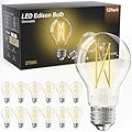 TJOY 12 Pack A19 Vintage LED Edison Bulbs, Dimmable Light Bulb 60W Equivalent, High Brightness 2700K Warm White, 7W E26 Standard Base, 800Lumens, CRI80+, Clear Glass Filament Bulb for Home, Farmhouse